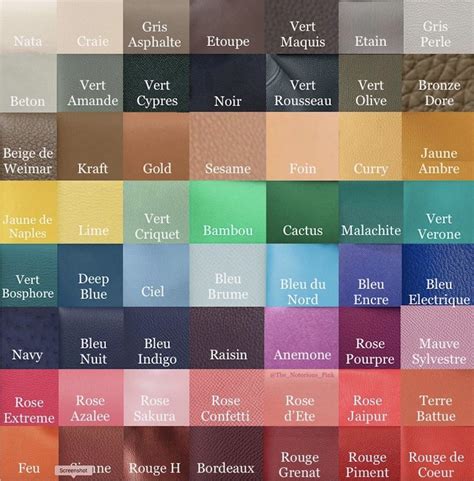 hermes colors names